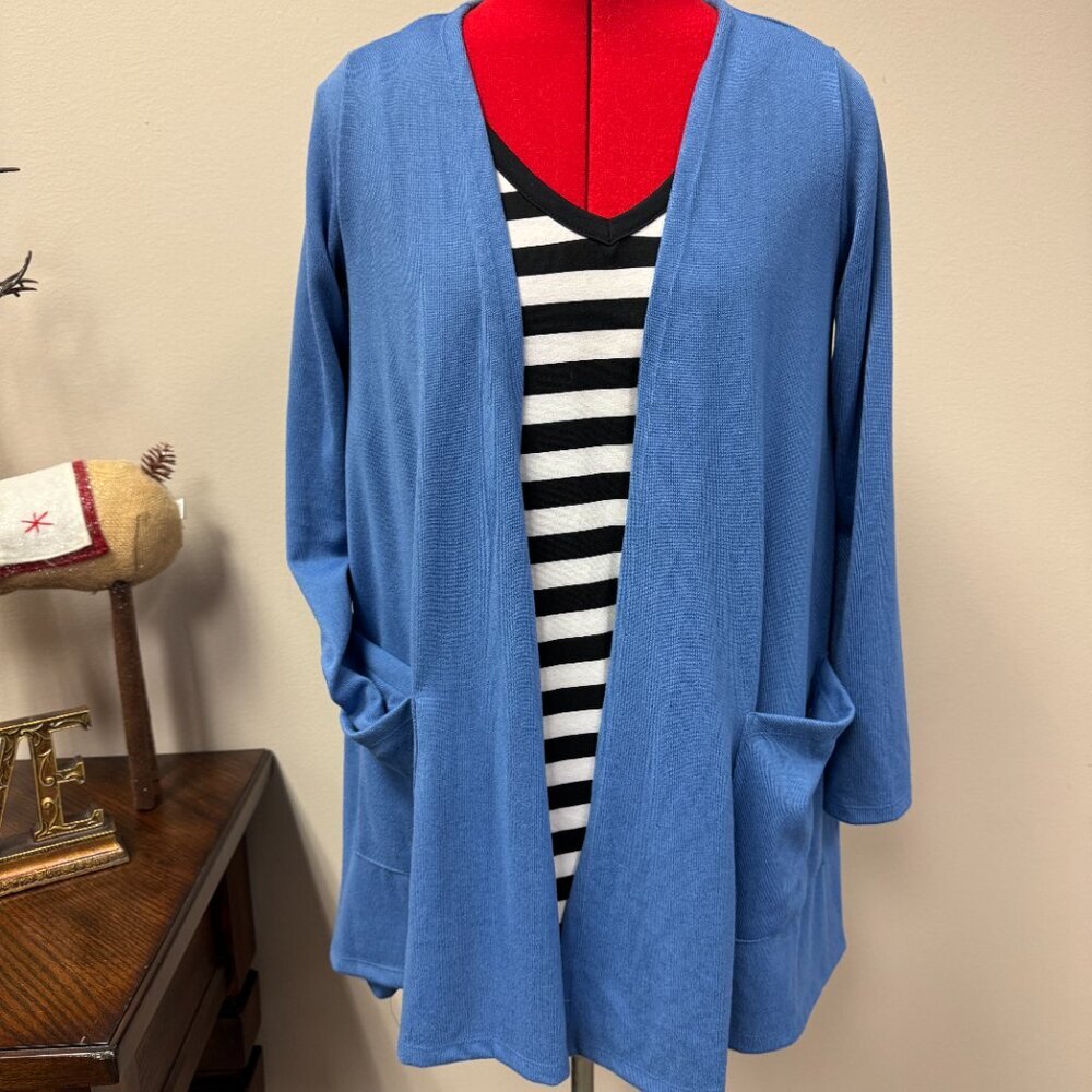LuLaRoe Caroline Cardigan Cornflower Blue NEW size S